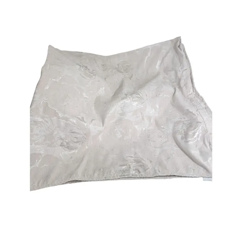 STUNNING GORGEOUS PINK/SILVER BIG ROSES W/SATIN SHEEN FABRIC SHOWER CURTAIN!